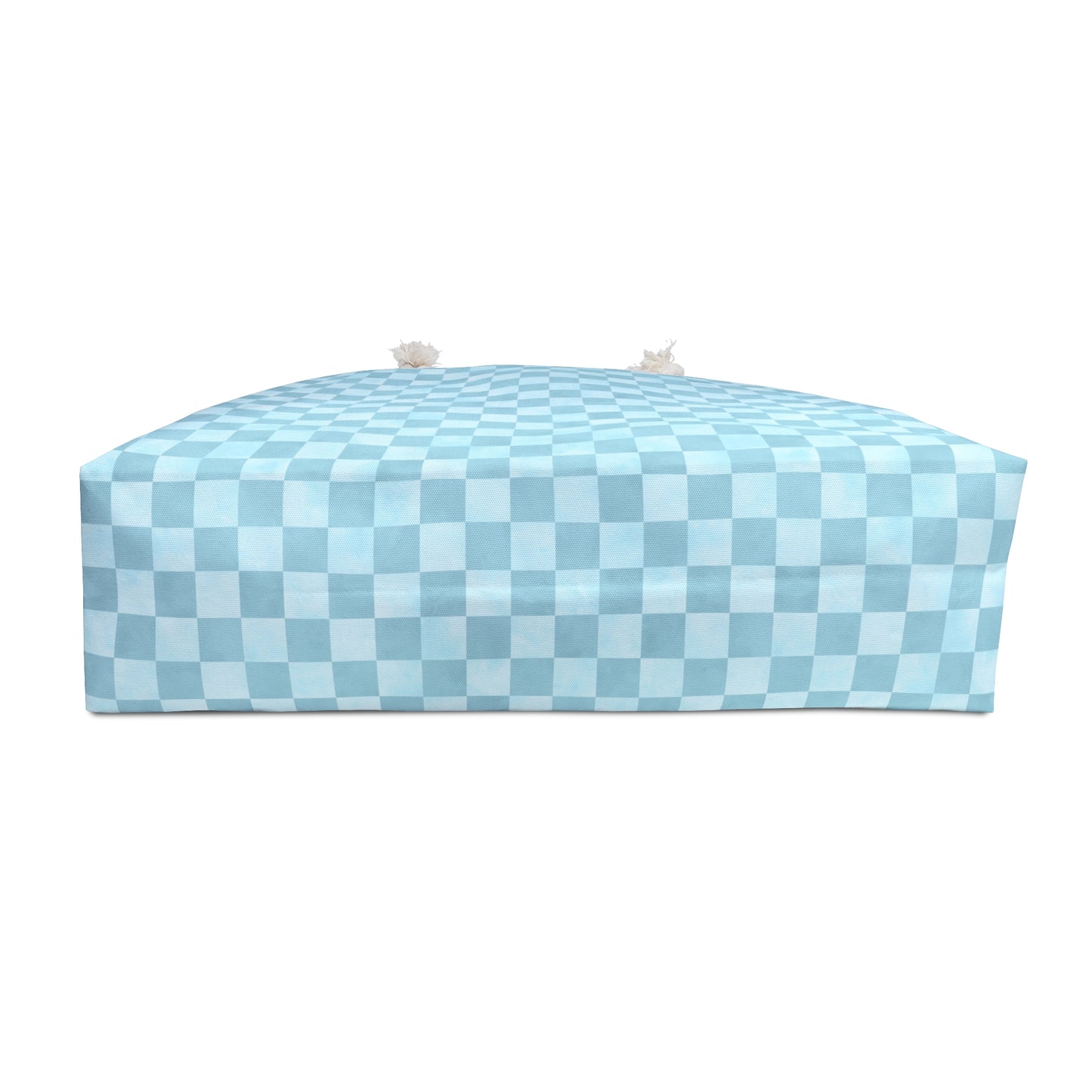 Light Blue Checker Weekender Bag | Soft Blue Travel Tote | ENM & Polyamory Friendly Overnight Bag | Chosen Family Aesthetic Carryall