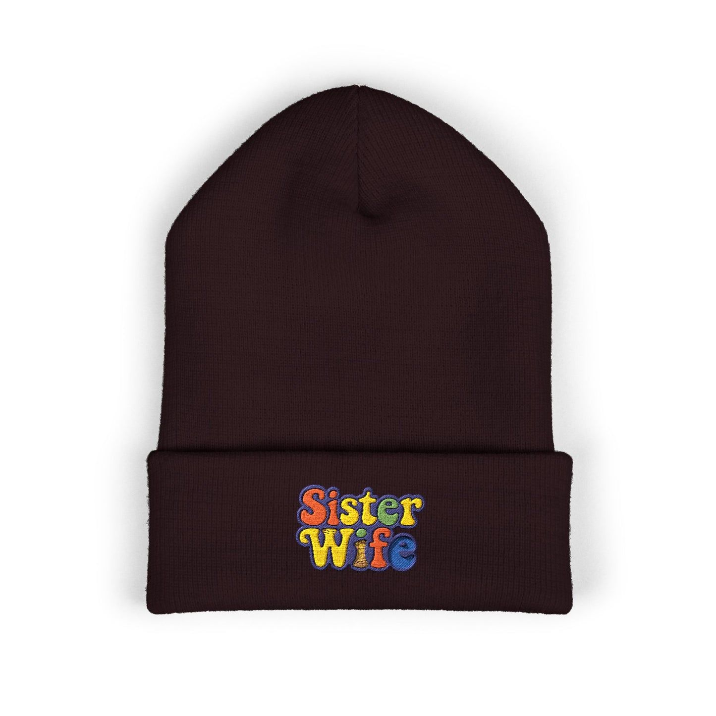 Embroidered Sister Wife Beanie || Cozy Winter Hat || Perfect Gift for Her || Unique Birthday Present || Warm Knit Cap