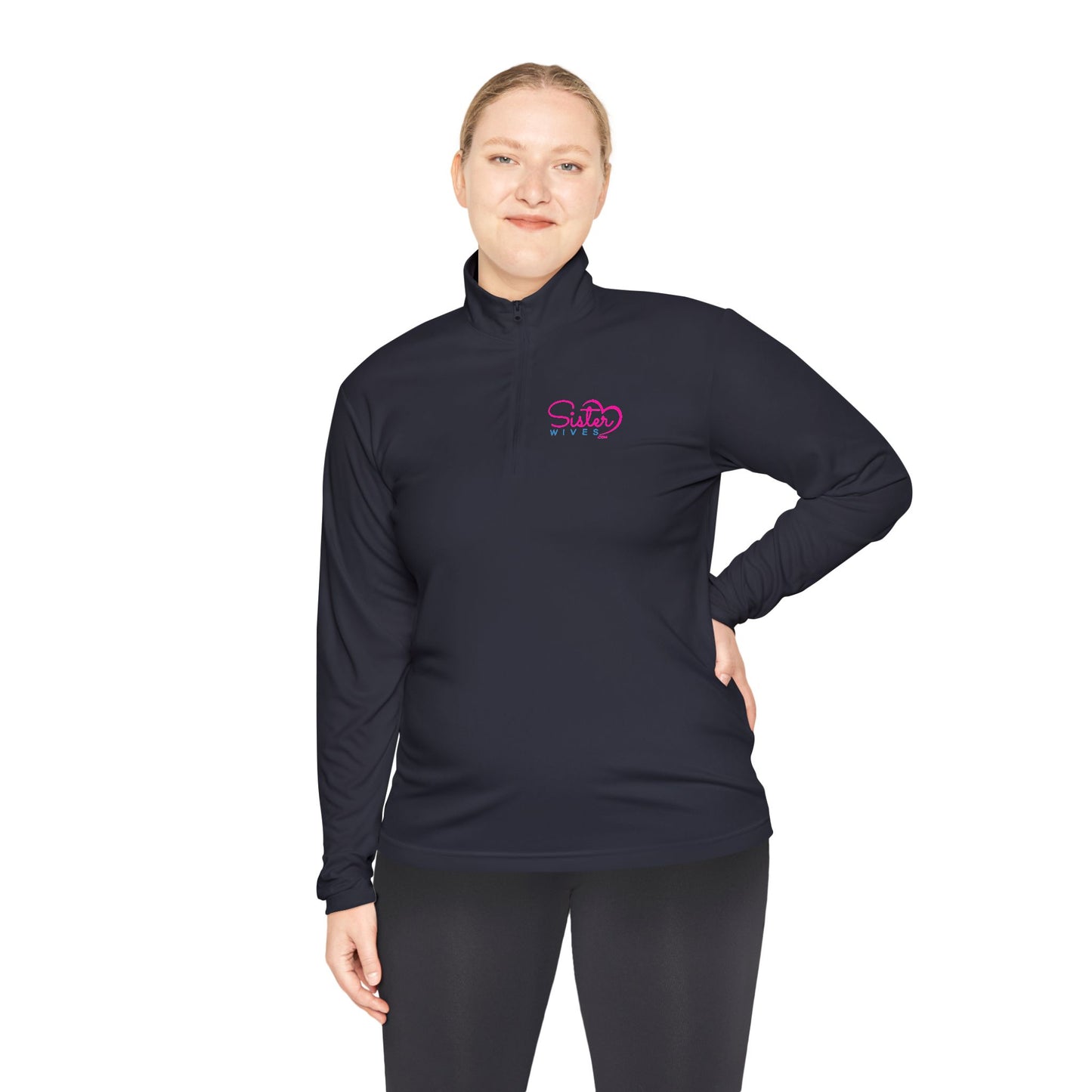SisterWives Logo Stylish Unisex Quarter-Zip Pullover - Perfect for Casual Outings, Outdoor Activities, and Comfortable Layering, Gift for All