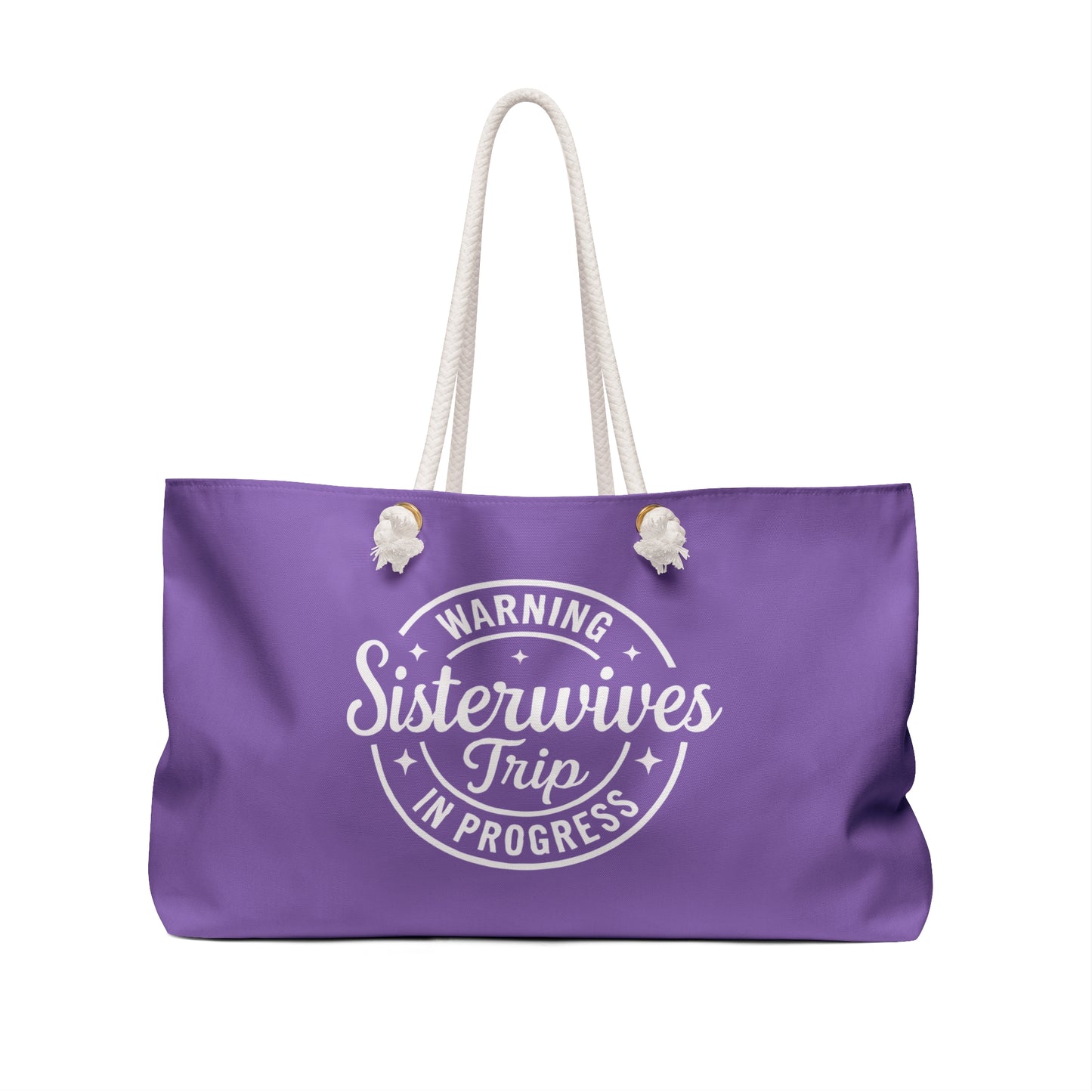 WARNING Sister Wives Trip in Progress Weekender Bag Purple - Perfect for Girls' Trips, Weekend Getaways, Travel, Unique Gift for Her, Fun Group Travel Accessory