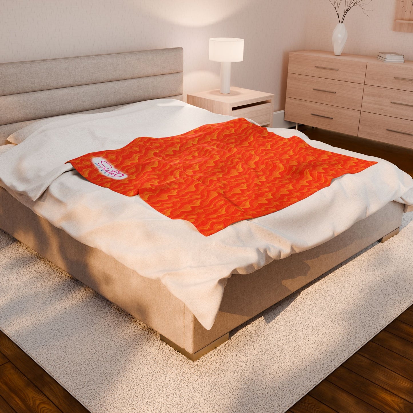 Sister Wives Orange Oil Slick Cozy Velveteen Plush Blanket for Comfort & Warmth, Great for Home Decor, Gifts, Living Room, Couch, Bedroom