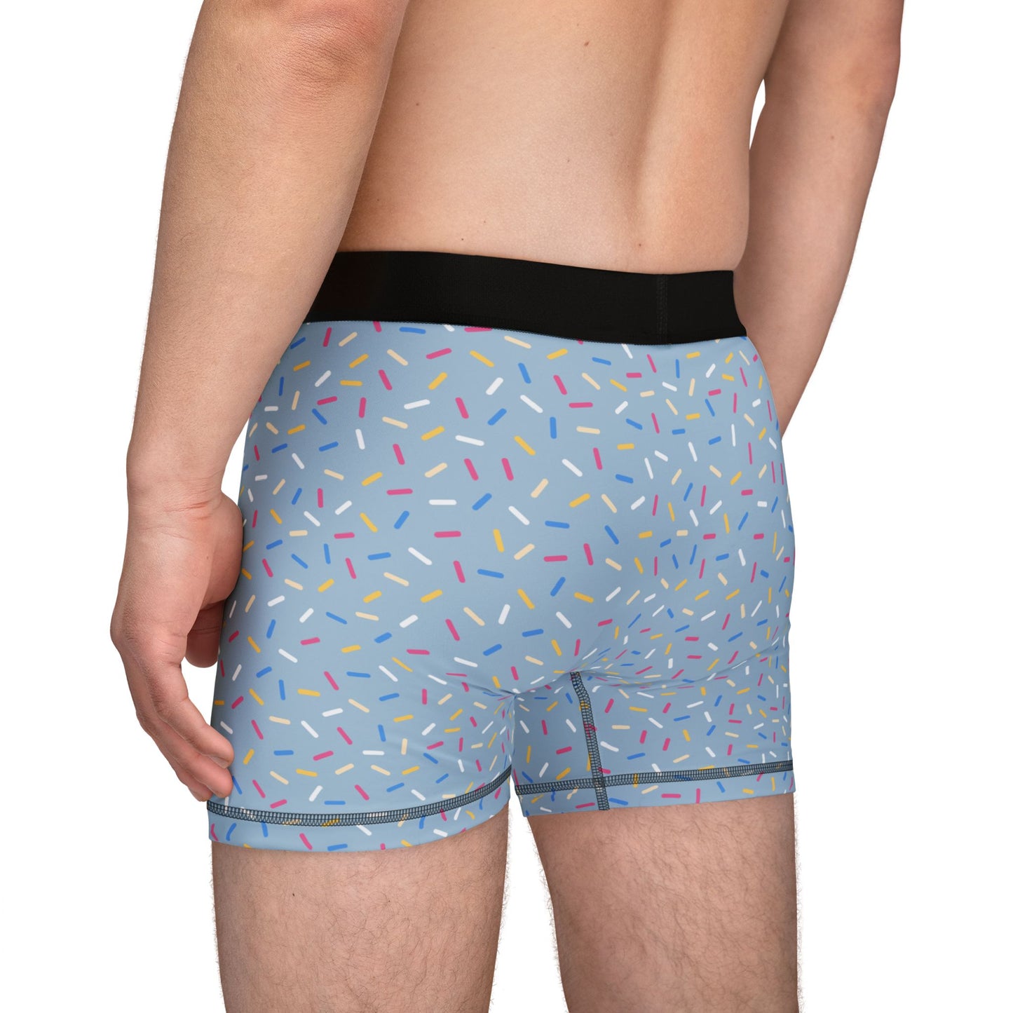 Blue Sprinkle Men’s Boxer Briefs | Polyamory-Friendly Underwear | ENM Men’s Loungewear | Aesthetic Stretch Boxer Briefs | Body-Positive Intimates