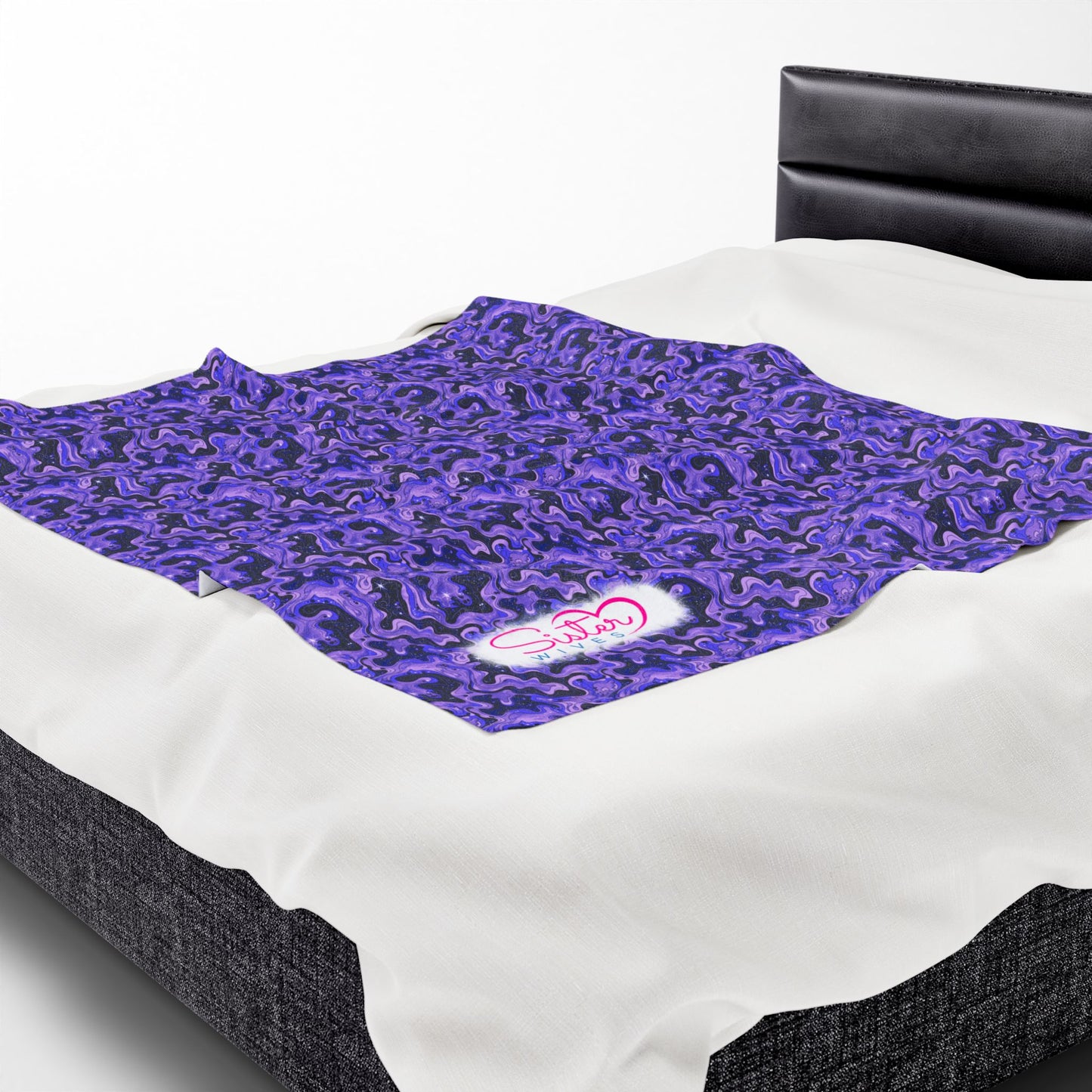 Sister Wives Blue & Purple Oil Slick Cozy Velveteen Plush Blanket for Comfort & Warmth, Great for Home Decor, Gifts, Living Room, Couch, Bedroom