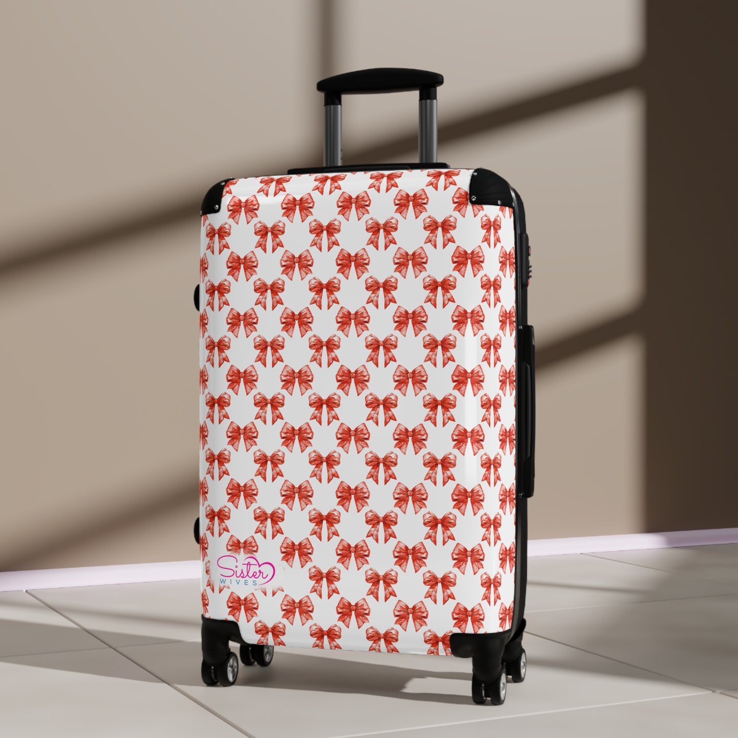 Coquette Red Bows Sisterwives Suitcase - Luggage, Travel Gear, Vacation Essential, Summer Adventure Bag, Stylish Travel Accessory