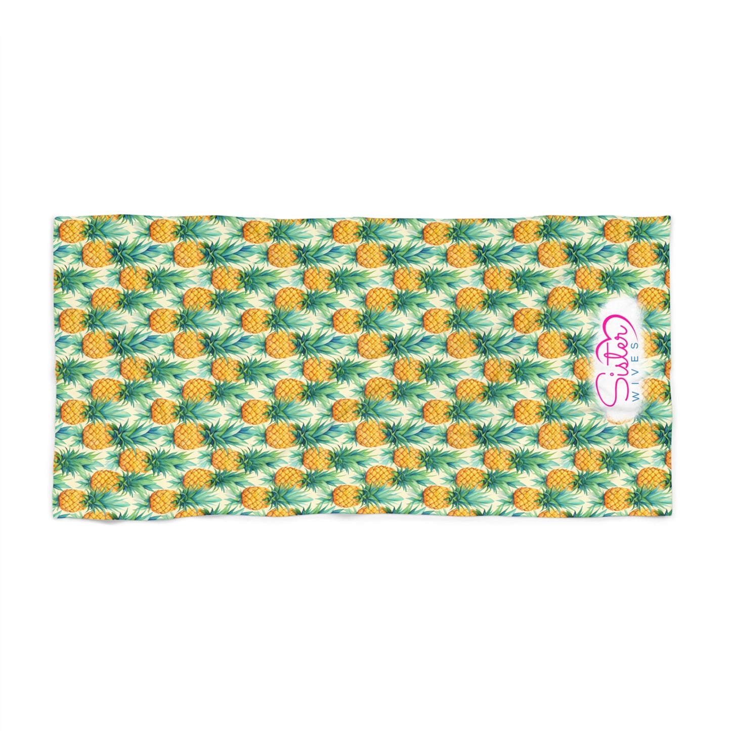 Upside-down Pineapple Natural Beach Towel Tropical Vibe Towel, Summer Vacation Poolside Essential, Beach Day Accessory