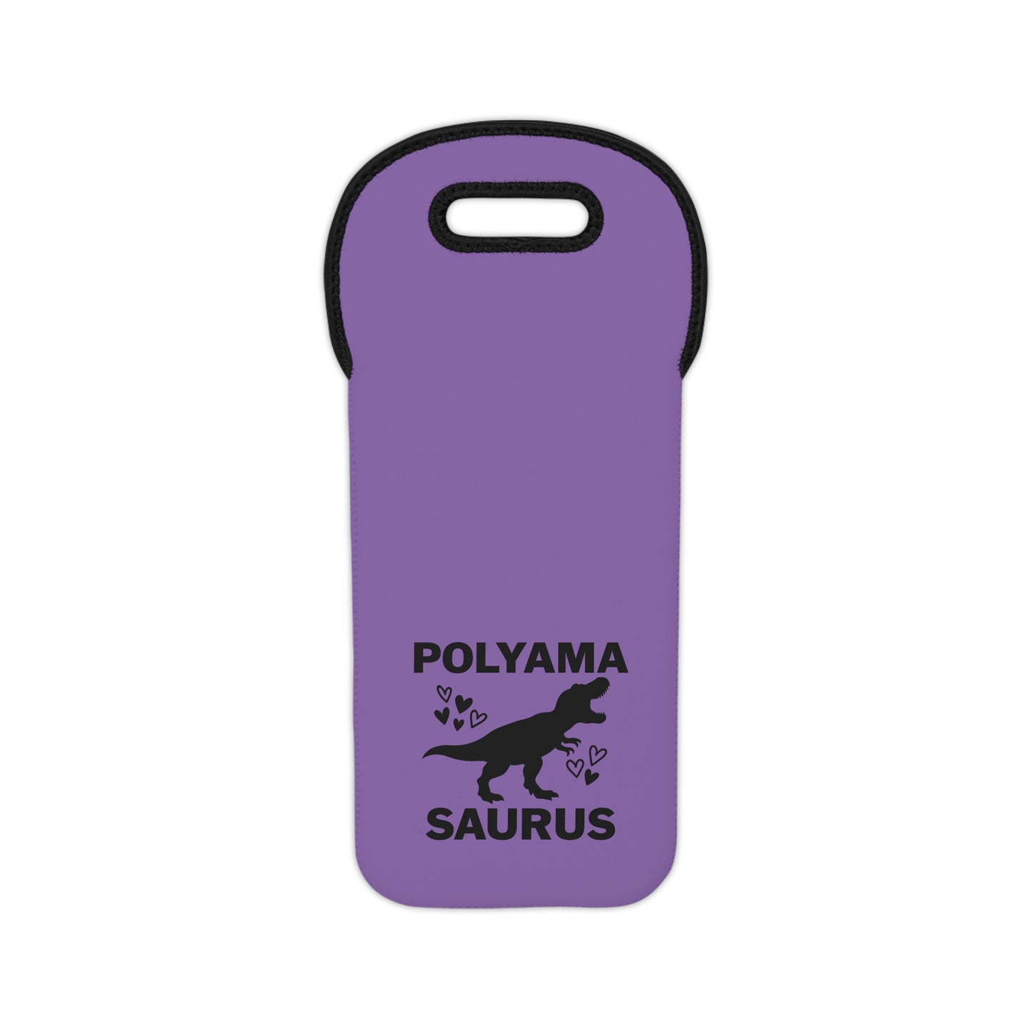 Purple Funny Dino Polyamorous Humor Wine Tote Bag, Dinosaur Gifts, Party Accessories, Funny Wine Carrier, Cute Wine Gift Bag