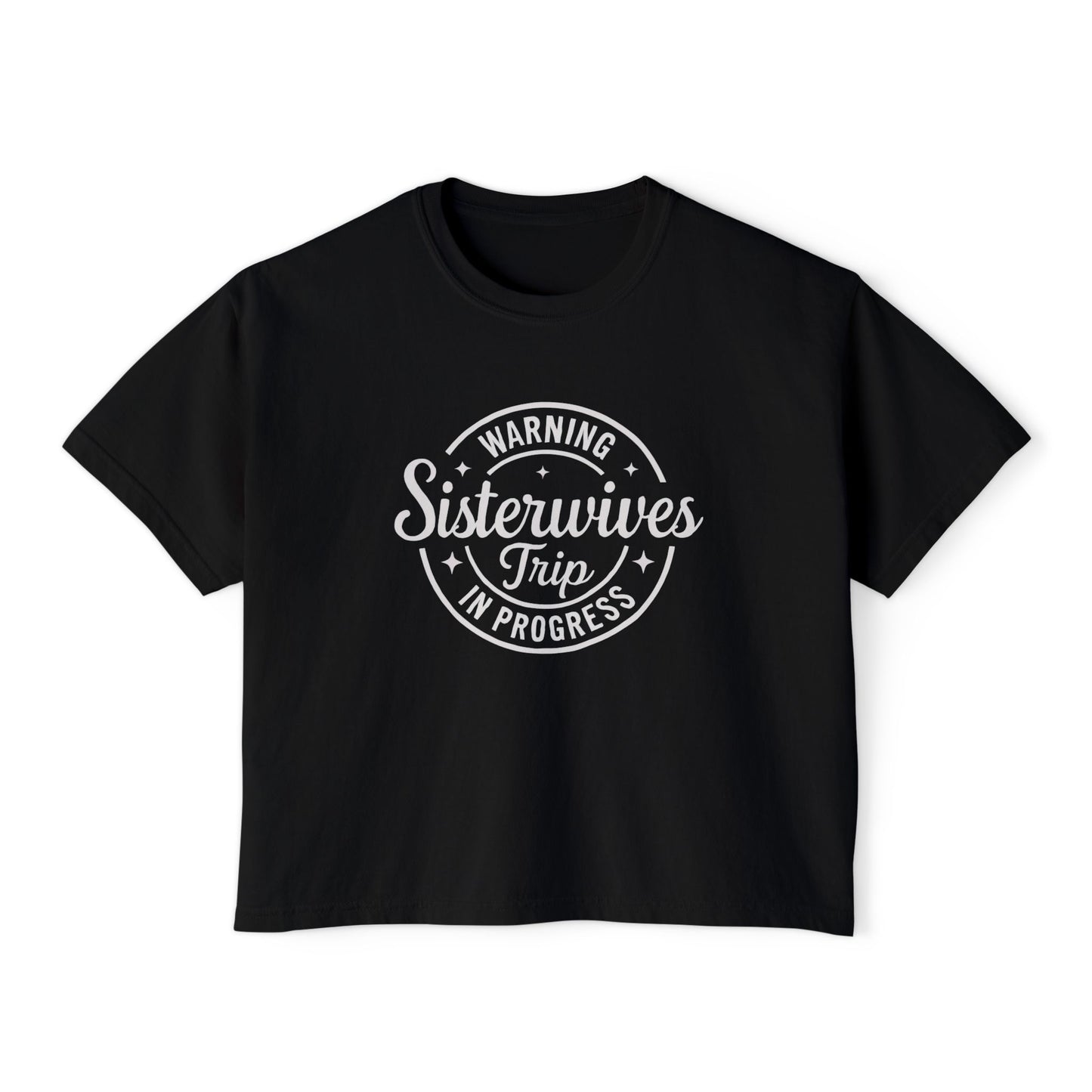 WARNING Sister Wives Trip in Progress Women's Boxy Tee, Matching Couples T-Shirt