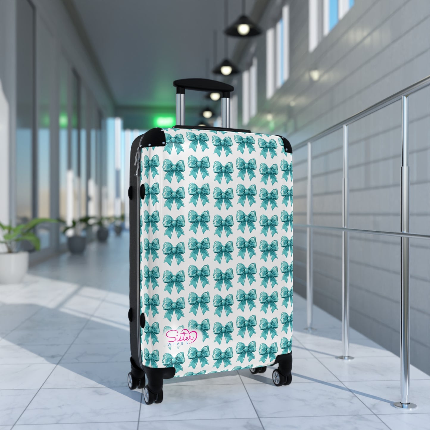 Coquette Blue Bows Sisterwives Suitcase - Luggage, Travel Gear, Vacation Essential, Summer Adventure Bag, Stylish Travel Accessory