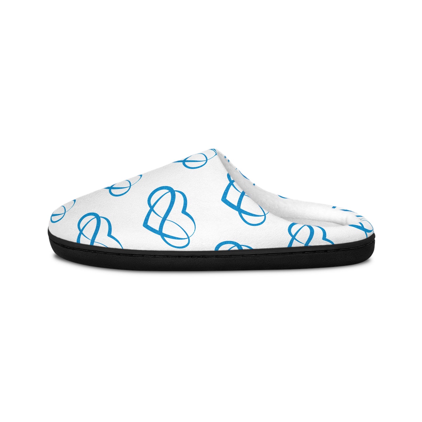 Women's Blue Heart Indoor Slippers — Cozy Slip-On House Shoes
