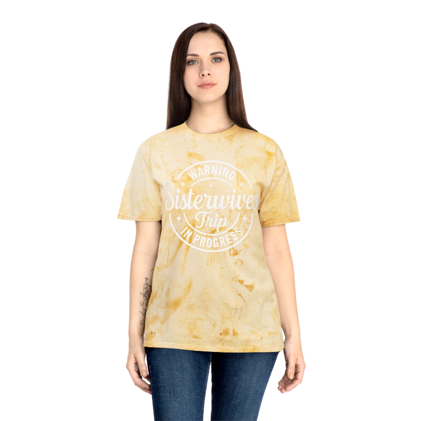 WARNING Sister Wives Trip in Progress T-Shirt, Boho Fashion Tee, Colorful Festival Shirt, Gift for Sister Wives, Casual Summer Wear