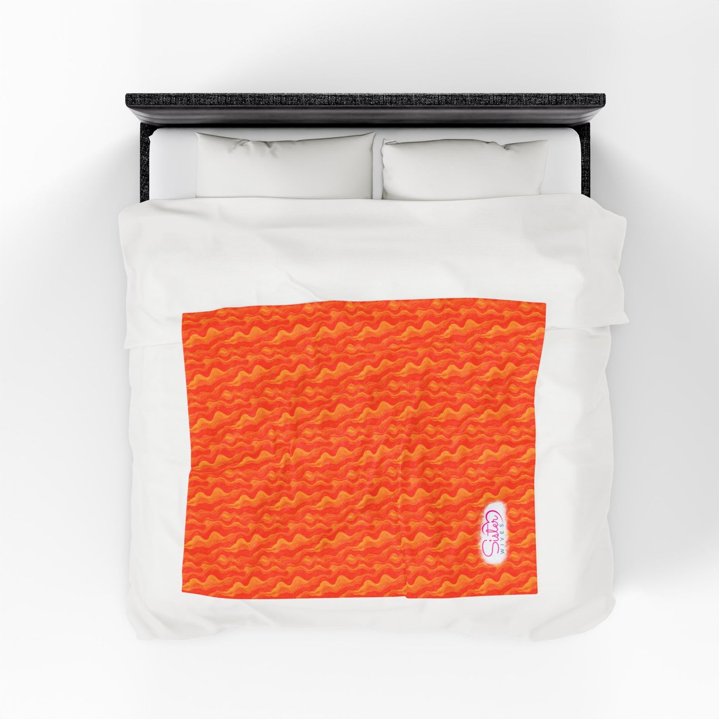 Sister Wives Orange Oil Slick Cozy Velveteen Plush Blanket for Comfort & Warmth, Great for Home Decor, Gifts, Living Room, Couch, Bedroom