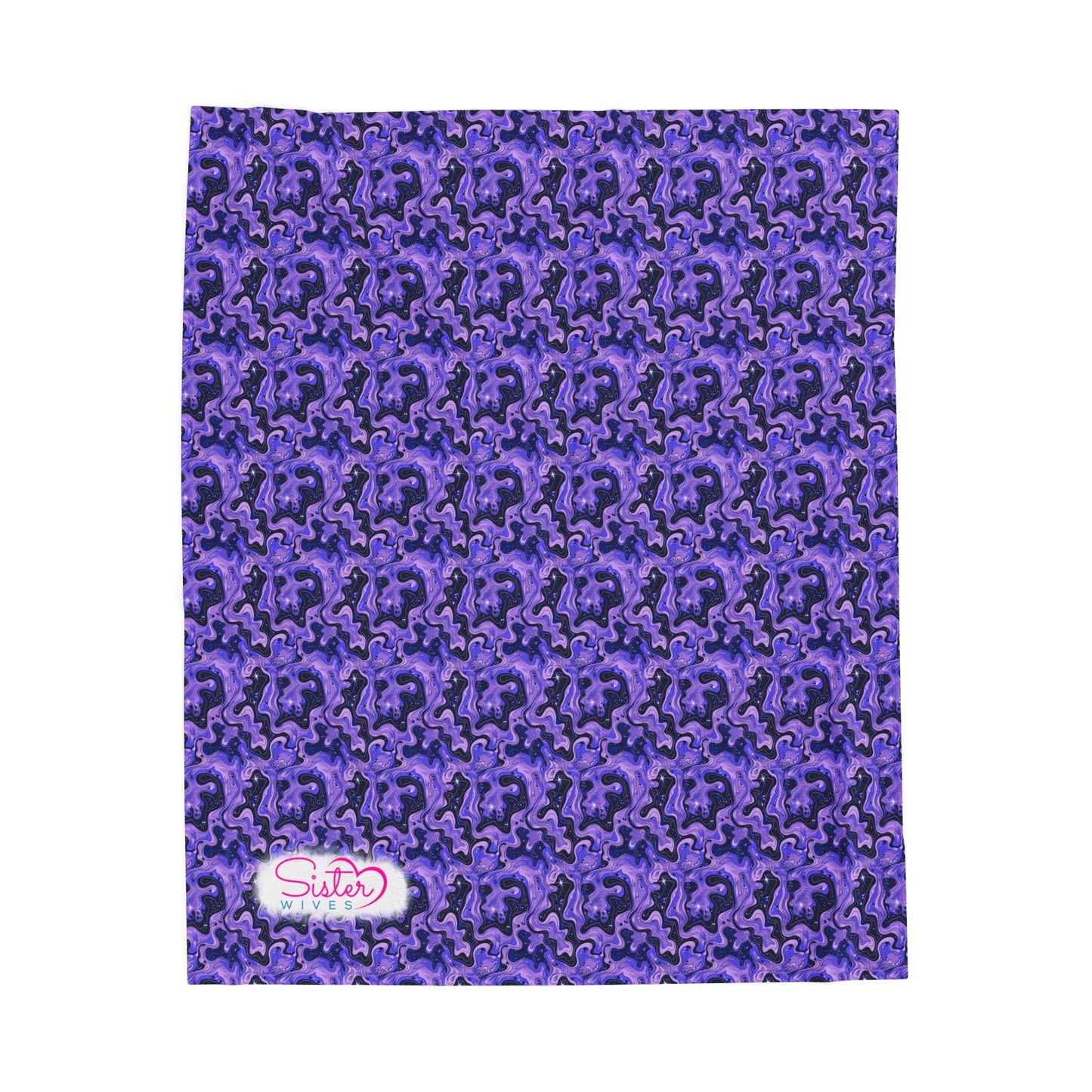 Sister Wives Blue & Purple Oil Slick Cozy Velveteen Plush Blanket for Comfort & Warmth, Great for Home Decor, Gifts, Living Room, Couch, Bedroom