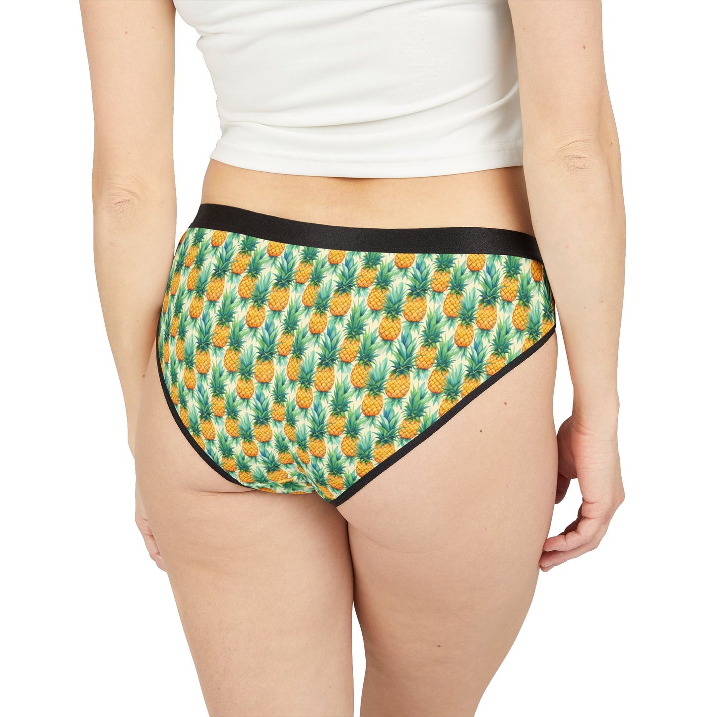 Sisterwives Tropical Pineapple Print Women's Underwear, Vibrant Lingerie, Comfortable Panties, Gift for Her, Everyday Essentials, Colorful Intimates