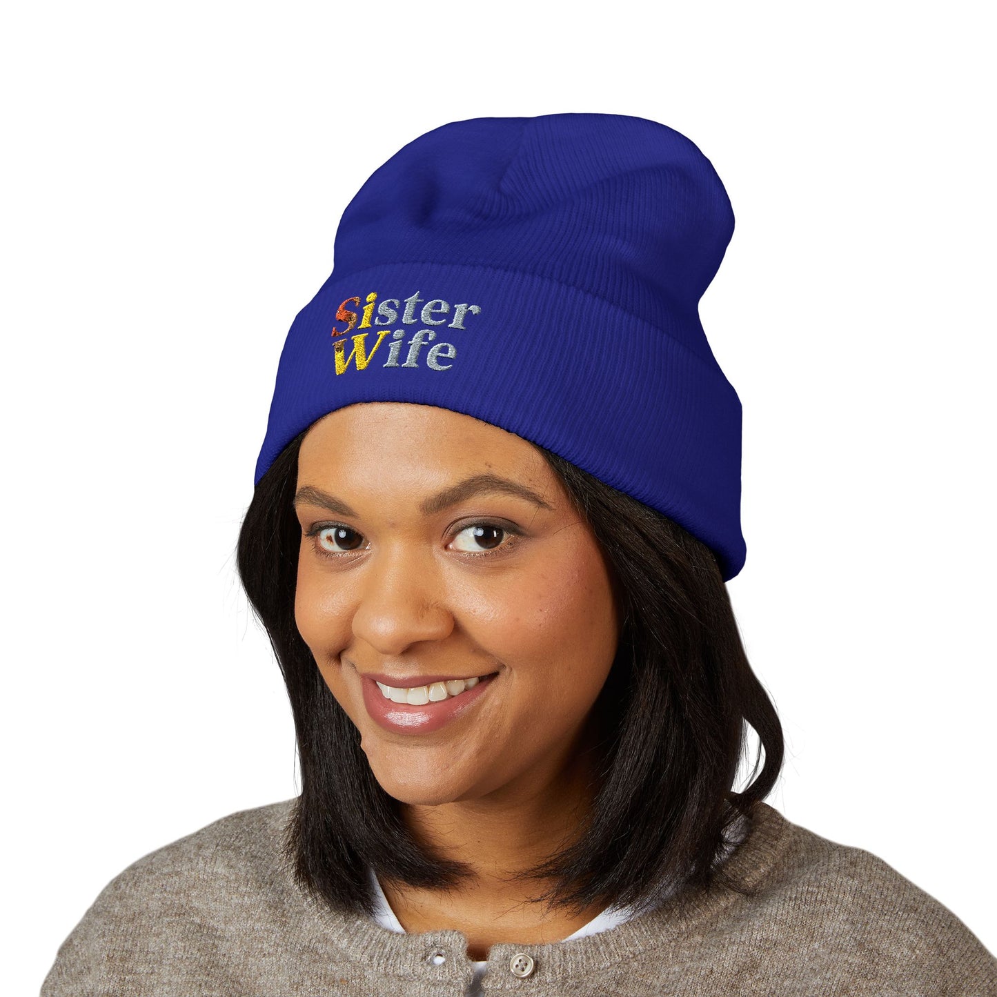 Embroidered Sister Wife Beanie || Cozy Winter Hat || Perfect Gift for Her || Unique Birthday Present || Warm Knit Cap