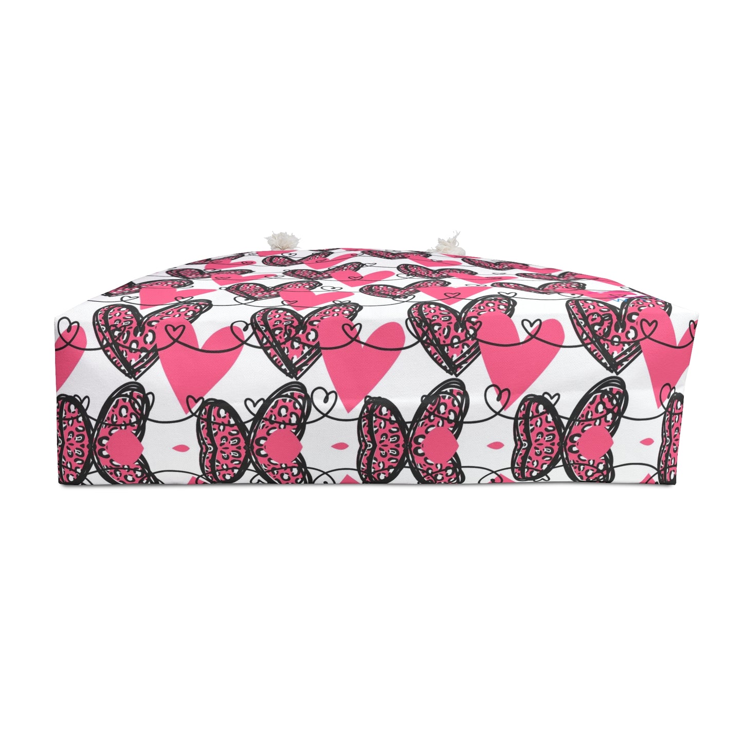 Valentine Weekender Bag Pink Hearts Cheetah Print Travel Tote | Love Pattern Overnight Bag | Cute Valentine Getaway Bag