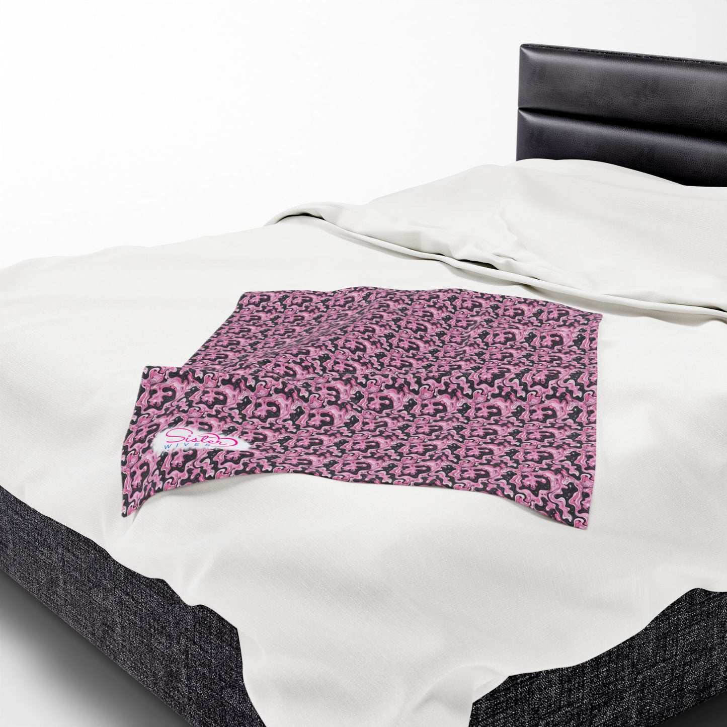 Sister Wives Pink & Black Oil Slick Cozy Velveteen Plush Blanket for Comfort & Warmth, Great for Home Decor, Gifts, Living Room, Couch, Bedroom