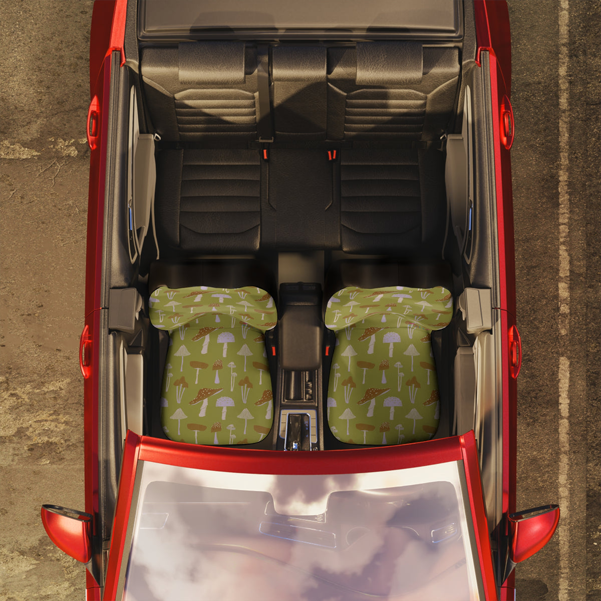 Mushroom Car Seat Covers | Cottagecore Auto Decor | Boho Nature Seat Covers | Polyamory & ENM Friendly Car Accessories