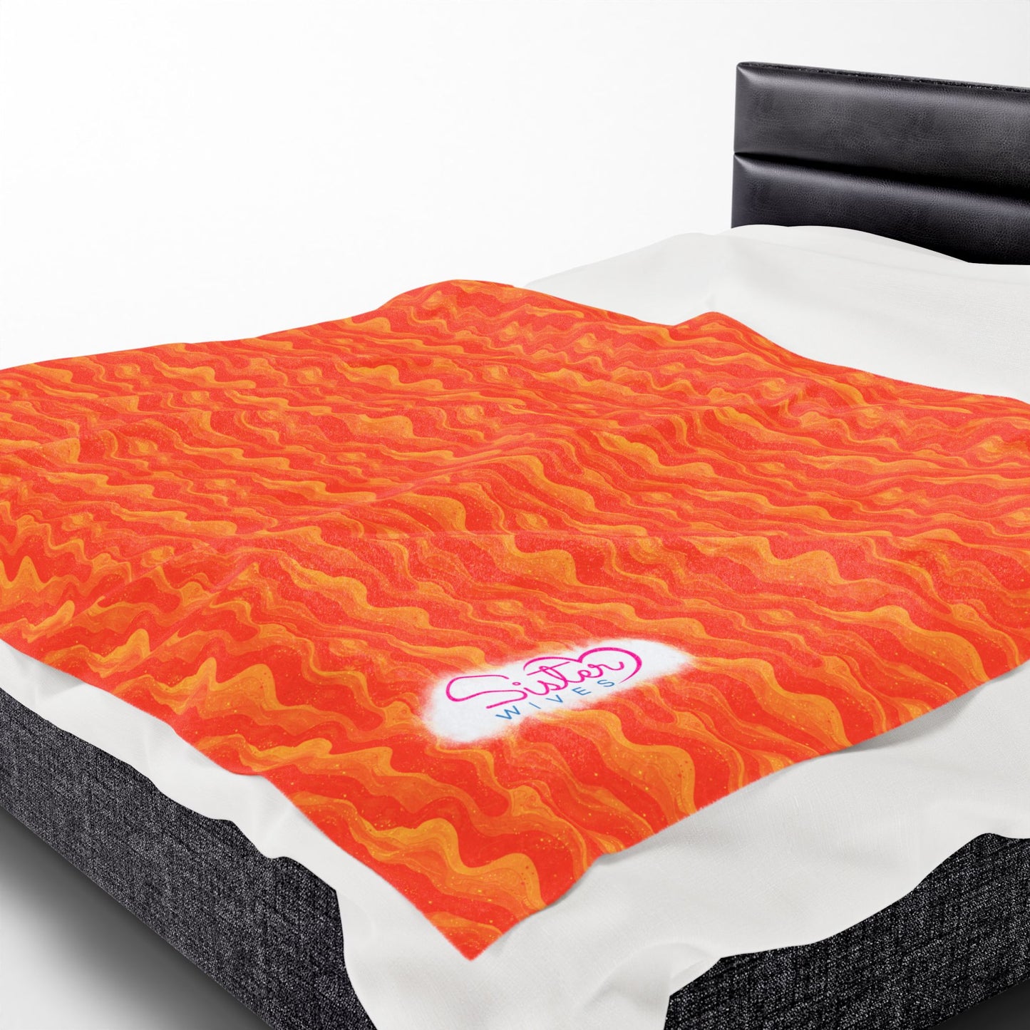 Sister Wives Orange Oil Slick Cozy Velveteen Plush Blanket for Comfort & Warmth, Great for Home Decor, Gifts, Living Room, Couch, Bedroom
