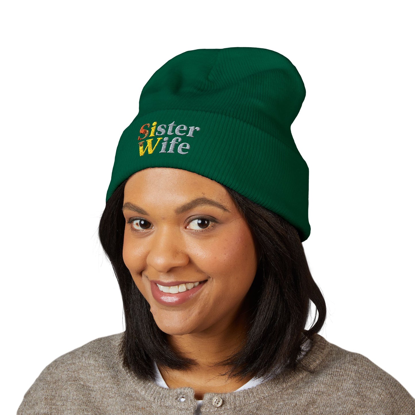 Embroidered Sister Wife Beanie || Cozy Winter Hat || Perfect Gift for Her || Unique Birthday Present || Warm Knit Cap