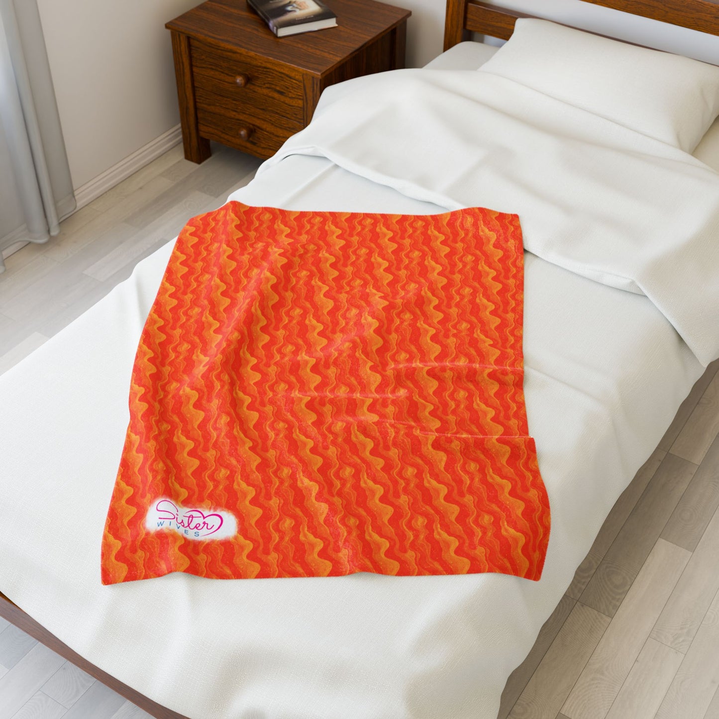 Sister Wives Orange Oil Slick Cozy Velveteen Plush Blanket for Comfort & Warmth, Great for Home Decor, Gifts, Living Room, Couch, Bedroom