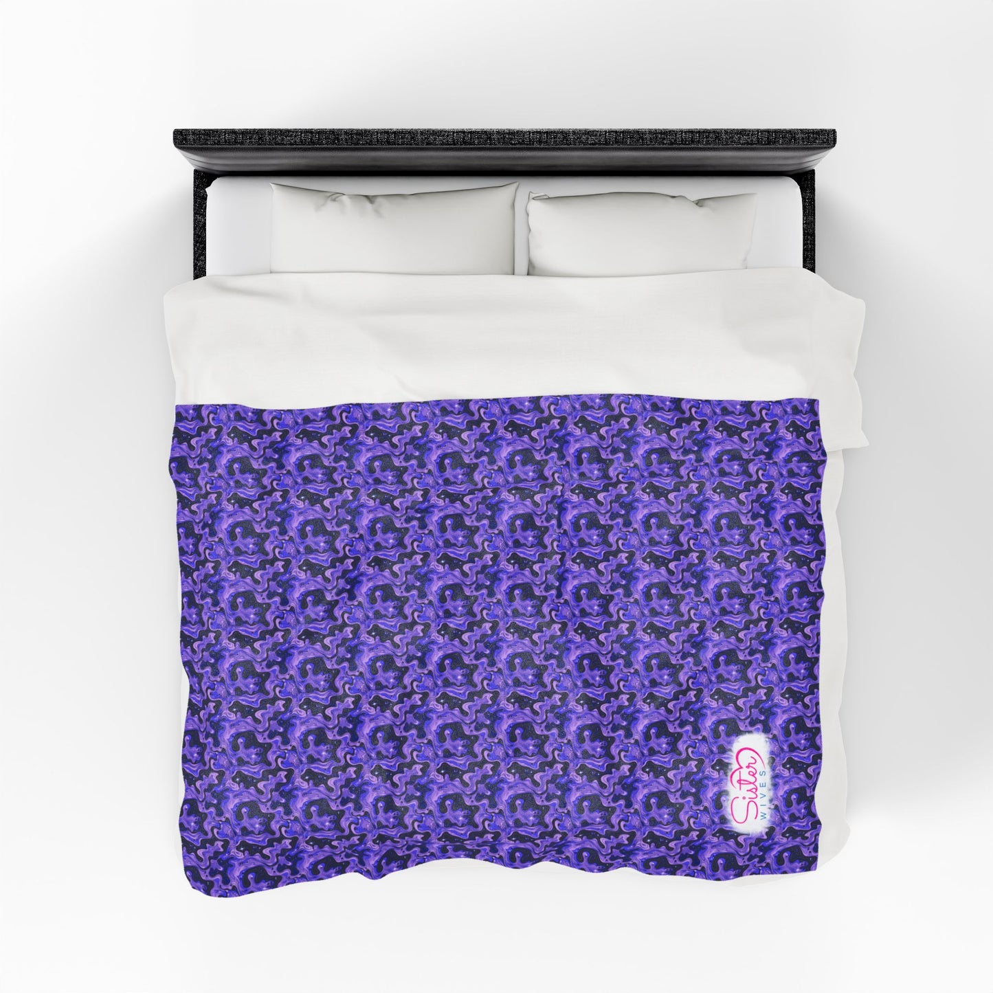 Sister Wives Blue & Purple Oil Slick Cozy Velveteen Plush Blanket for Comfort & Warmth, Great for Home Decor, Gifts, Living Room, Couch, Bedroom