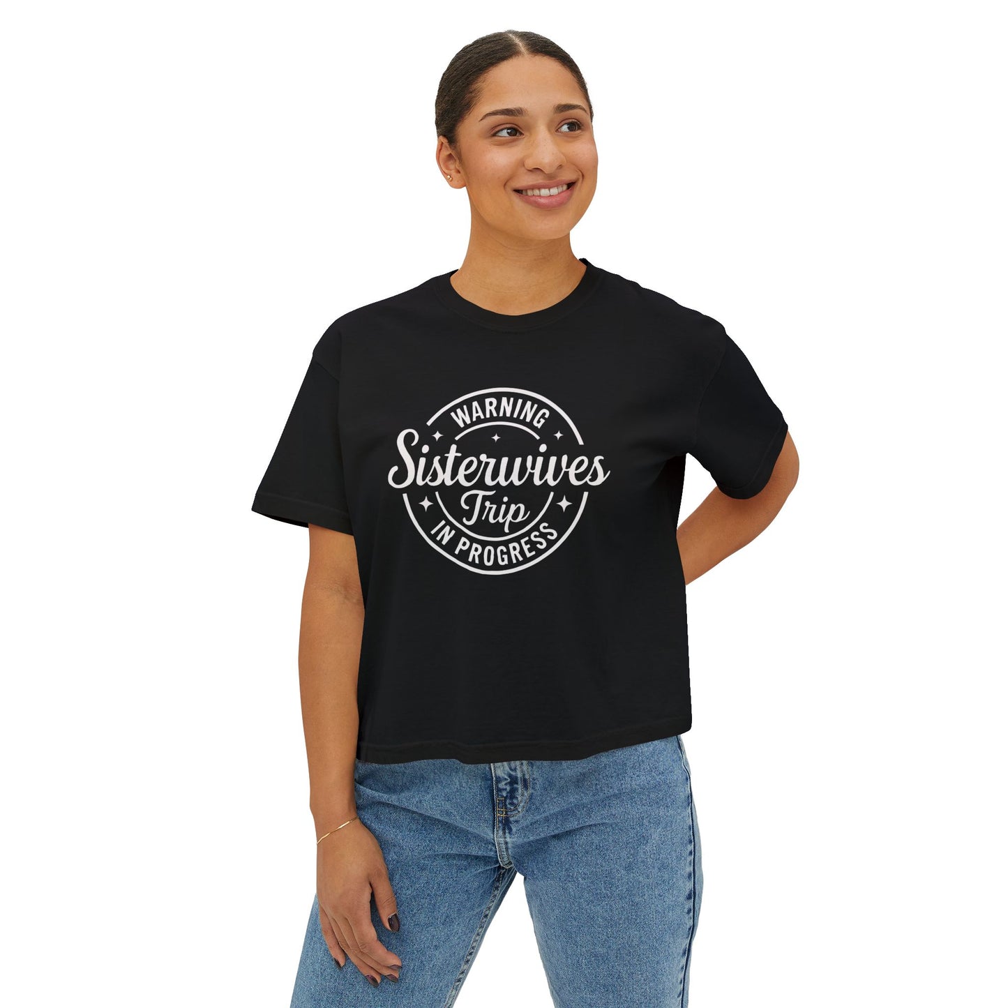 WARNING Sister Wives Trip in Progress Women's Boxy Tee, Matching Couples T-Shirt