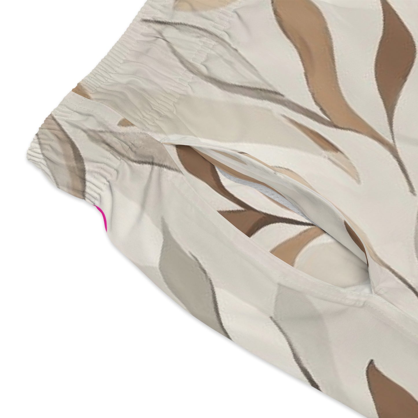 Men’s Boho Abstract Swim Trunks – Neutral Earth Tone Boardshorts | Modern Minimalist Swimwear | Fast-Dry Men’s Swim Shorts