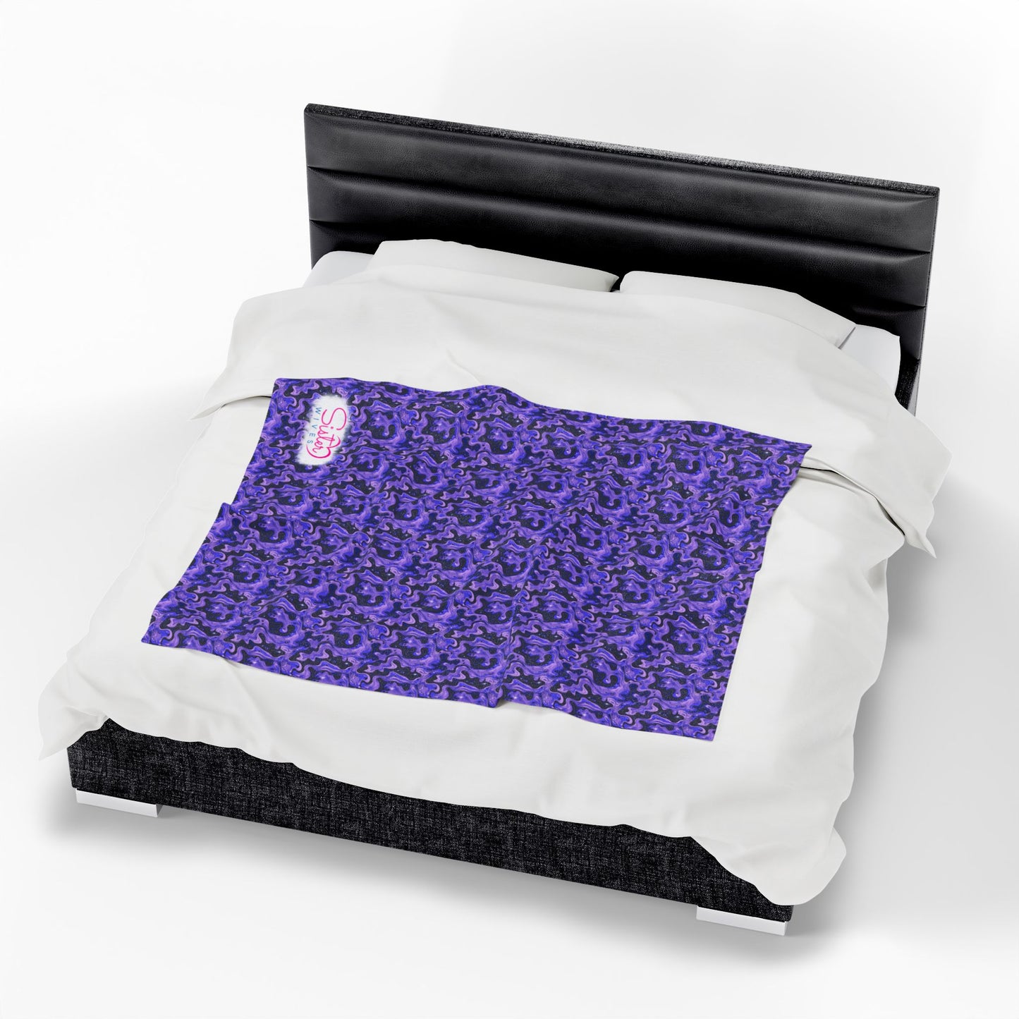 Sister Wives Blue & Purple Oil Slick Cozy Velveteen Plush Blanket for Comfort & Warmth, Great for Home Decor, Gifts, Living Room, Couch, Bedroom