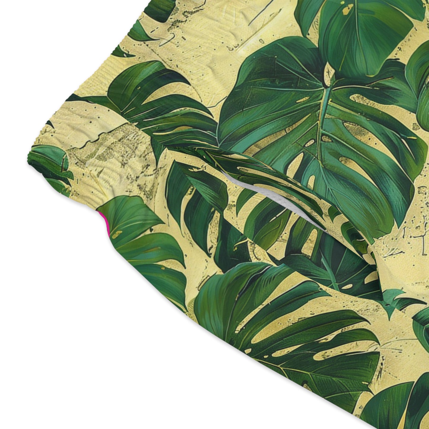 Green Tropical Leaf Swim Trunks for Men – Jungle Fast-Dry Board Shorts with Drawstring | XS–3XL Summer Swimwear