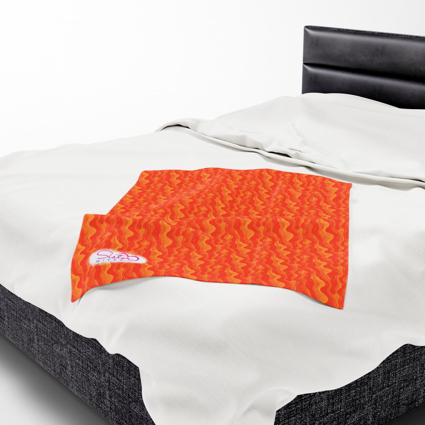 Sister Wives Orange Oil Slick Cozy Velveteen Plush Blanket for Comfort & Warmth, Great for Home Decor, Gifts, Living Room, Couch, Bedroom