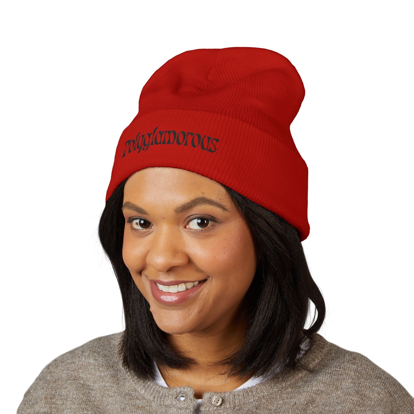 Polyglamorous Classic Cuffed Beanie, Trendy Winter Hat, Stylish Knit Beanie, Unique Gift for Her, Fashion Accessory, Cosy Beanie Hat