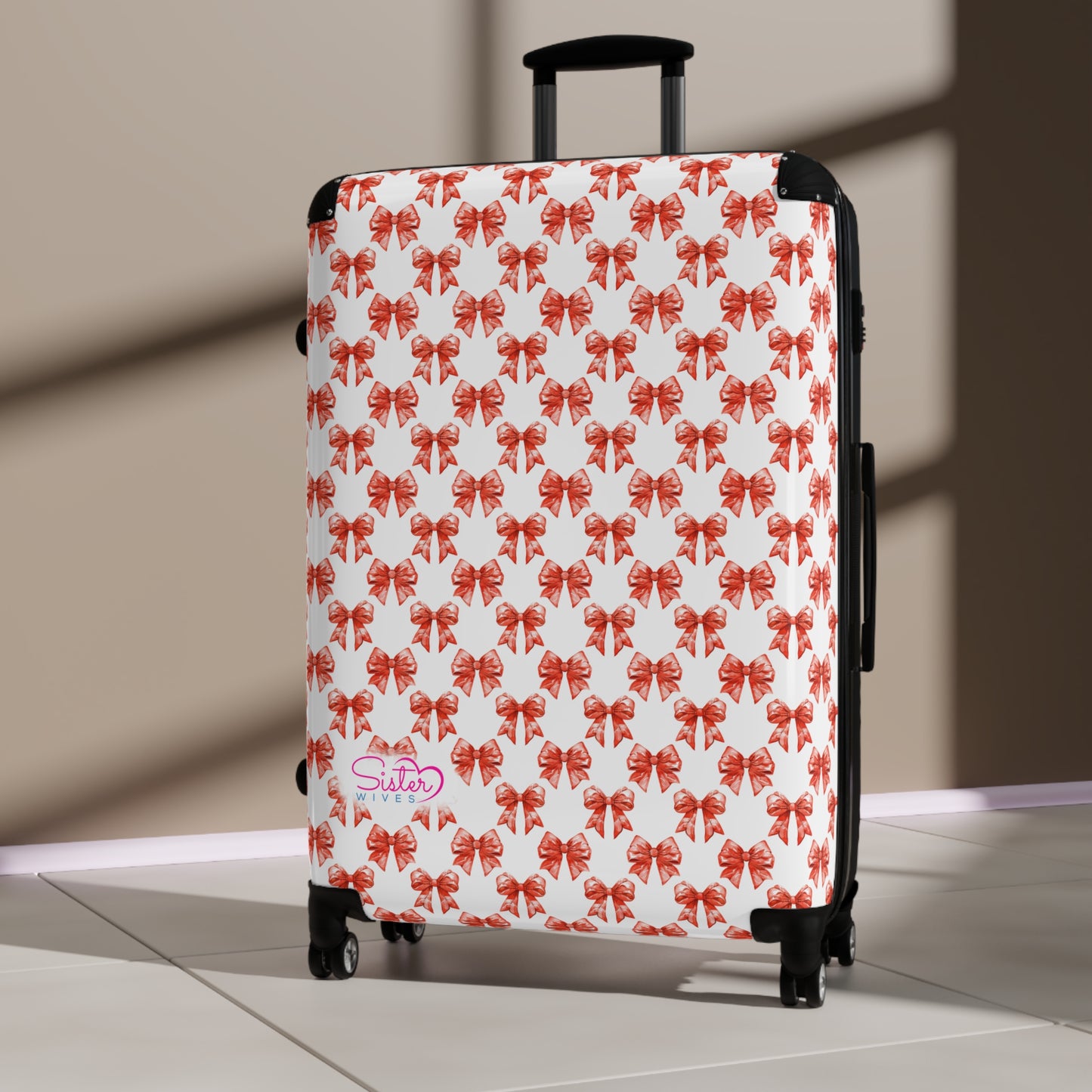 Coquette Red Bows Sisterwives Suitcase - Luggage, Travel Gear, Vacation Essential, Summer Adventure Bag, Stylish Travel Accessory
