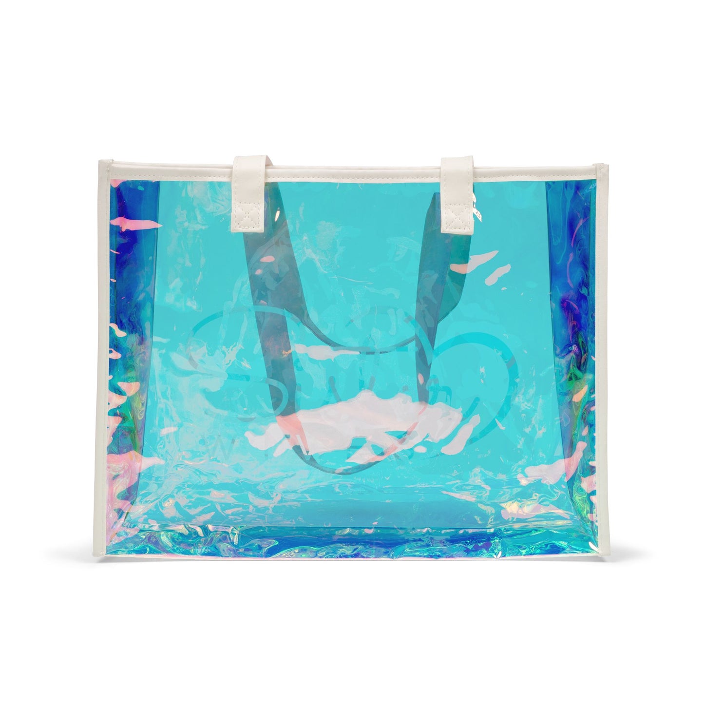 Holographic 'Sister Wives' Beach Tote Bag – Iridescent Pool-Ready Carryall