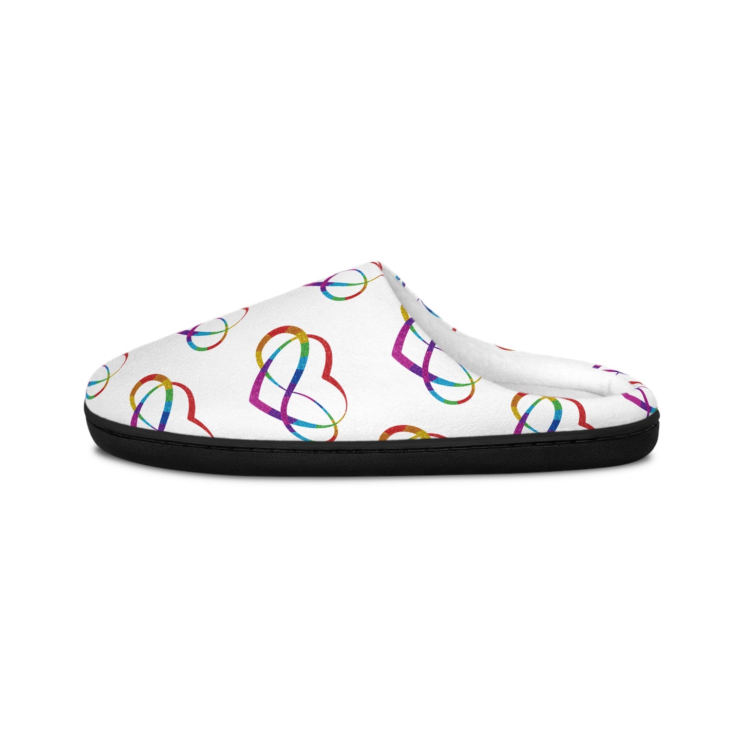 Women's Rainbow Heart Indoor Slippers — Cozy Slip-On House Shoes
