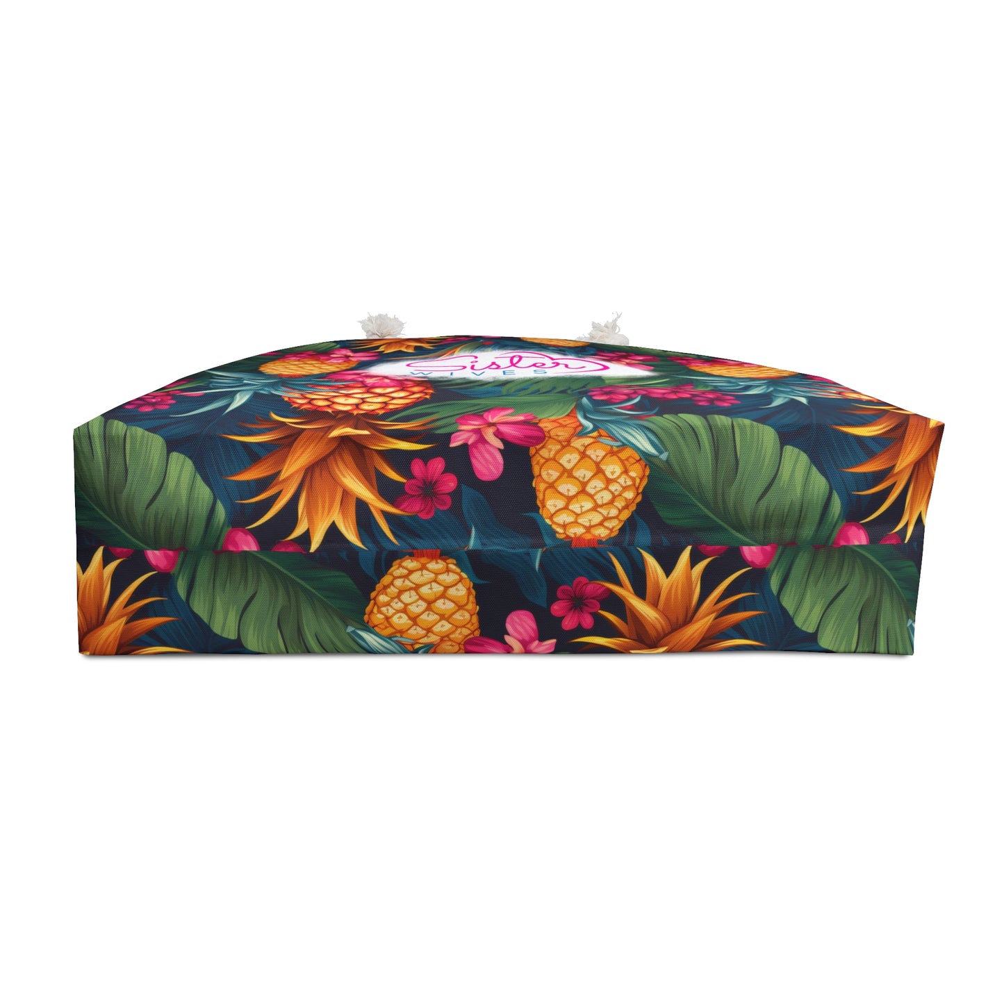 Upside Down Pineapple Tropical Floral Weekender Bag, Perfect for Weekend Getaways, Sister Wives Gifts, Travel Tote, Beach Bag, Summer Essentials