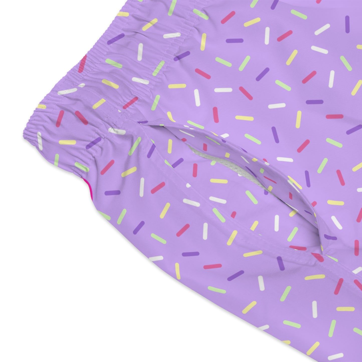 Men’s Rainbow Sprinkle Swim Trunks – Pastel Confetti Summer Swim Shorts, Fun Pool & Beach Board Shorts, Fast-Dry AOP Trunks