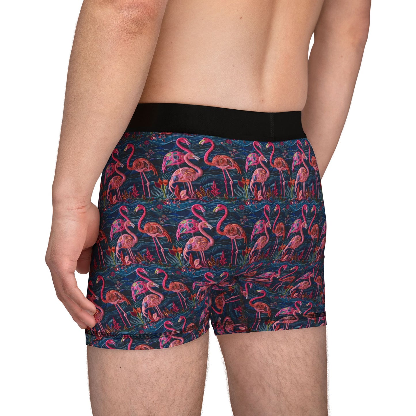 Sisterwivesl Flamingos Men's Boxers | Fun Swinger Underwear, Summer Loungewear, Tropical Gift, Comfortable Boxers, Vibrant Print