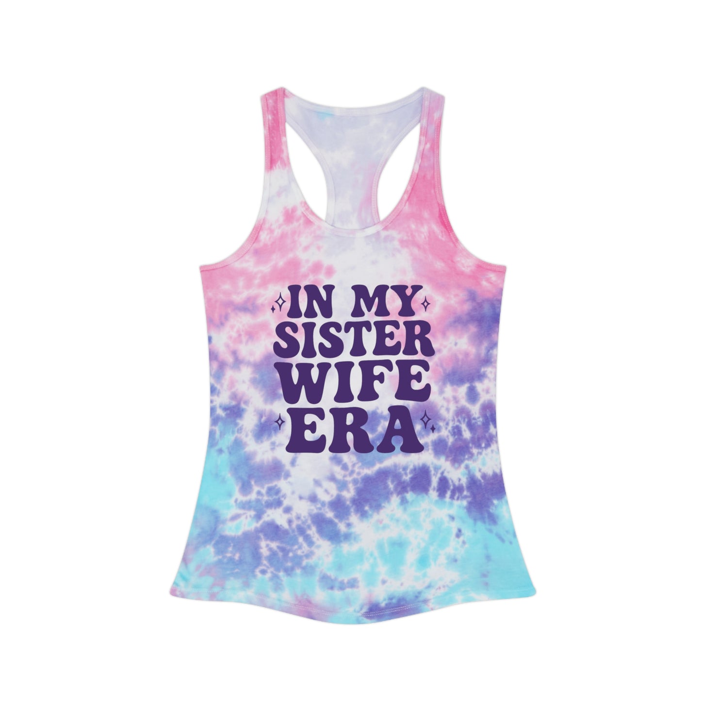 Purple In My Sisterwife Era Tie-Dye Tank Top, Summer Casual Wear, Graphic Tee for Bachelorette, Birthday Gift, Festival Style Top, SisterWife Tank Top