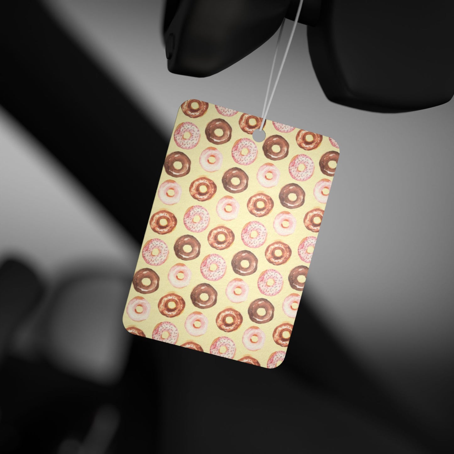 Donut Aesthetic Car Air Freshener – Cute Pastel Foodie Hanging Diffuser | Pine, New Car & Black Ice Scents