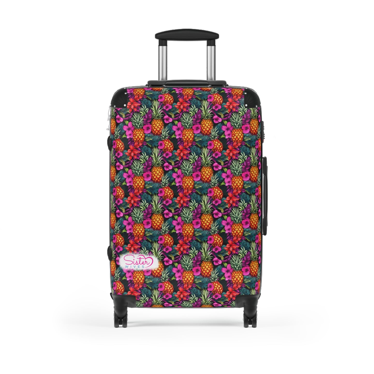SisterWives Tropical Floral Pineapple Suitcase - Luggage, Travel Gear, Vacation Essential, Summer Adventure Bag, Stylish Travel Accessory