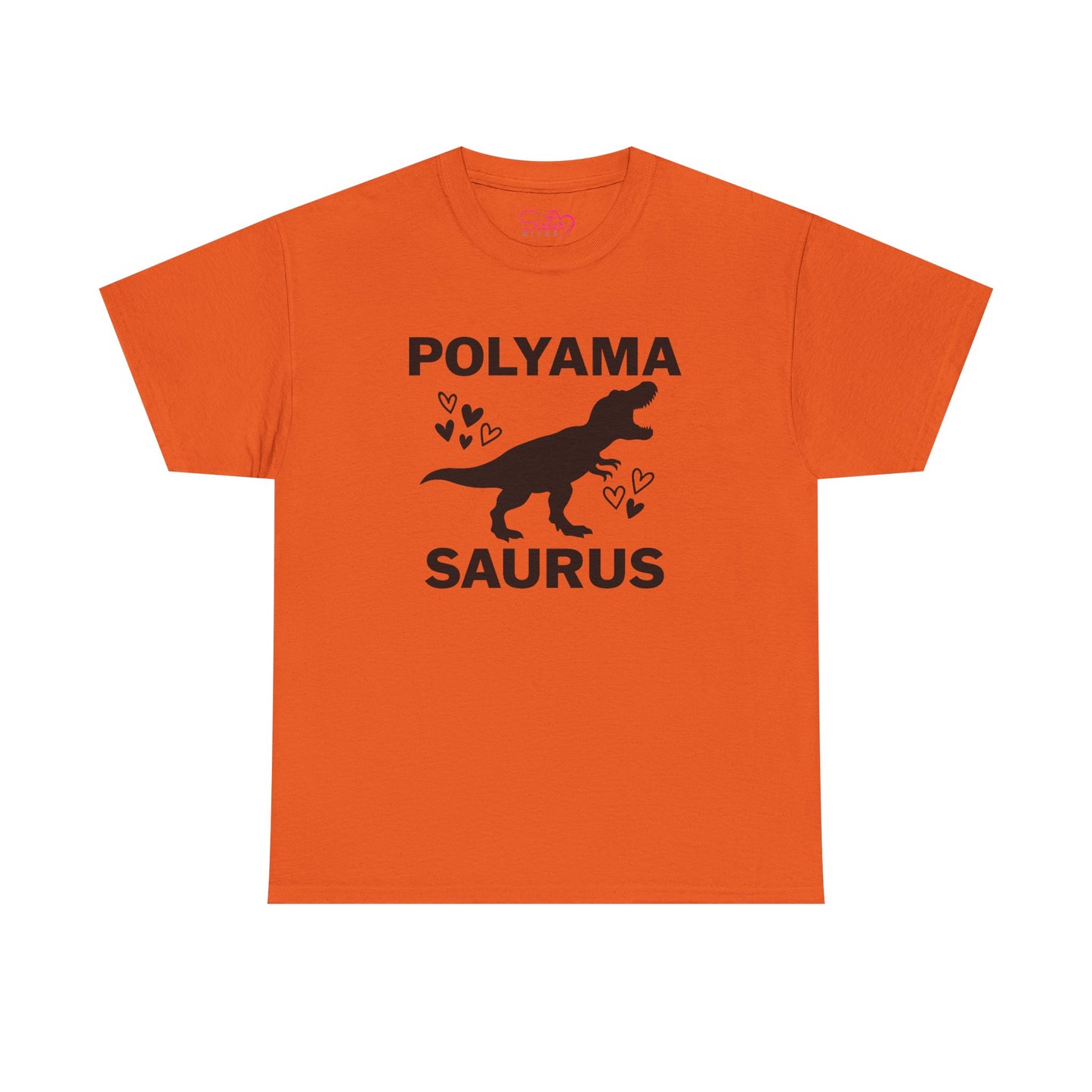 Polyama Saurus Dinosaur Polyamorous Funny Unisex Heavy Cotton Tee - Fun Dinosaur Shirt for Adults, Gift for Birthdays, Parties, Family Outings, Casual Wear