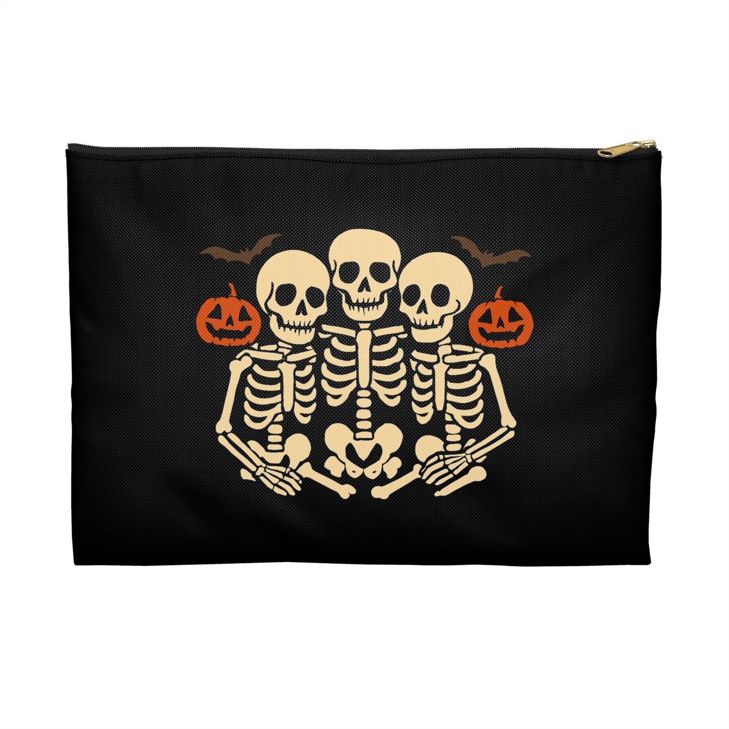 Throuple Hug Skeleton Halloween Accessory Pouch β Funny Skeleton Design for Trick-or-Treating, Party Essentials & Spooky Gifts