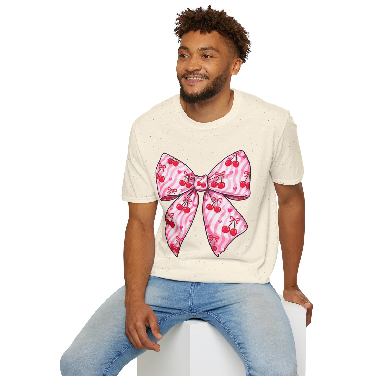 Valentine's Day Red Coquette Bow Shirt – Flirty Valentine Bow T-Shirt, Polyamory ENM Non-Monogamy Symbol Tee, Unisex Gildan 64000