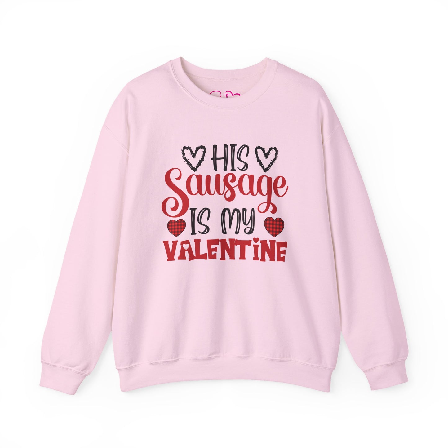 His Sausage Is My Valentine Crewneck Sweatshirt | Funny Valentine’s Day Pullover | Cheeky Couples Humor Apparel | Cozy Holiday Sweatshirt