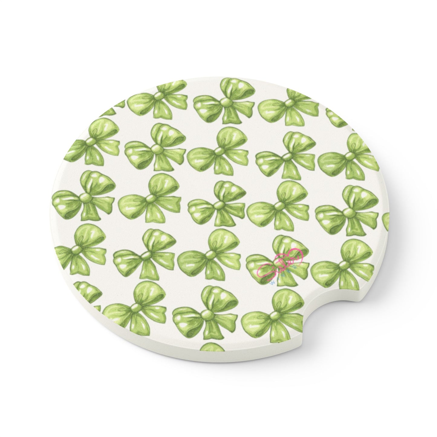 Soapstone Car Coaster Green Coquette Bows, Ethical Non Monogamy