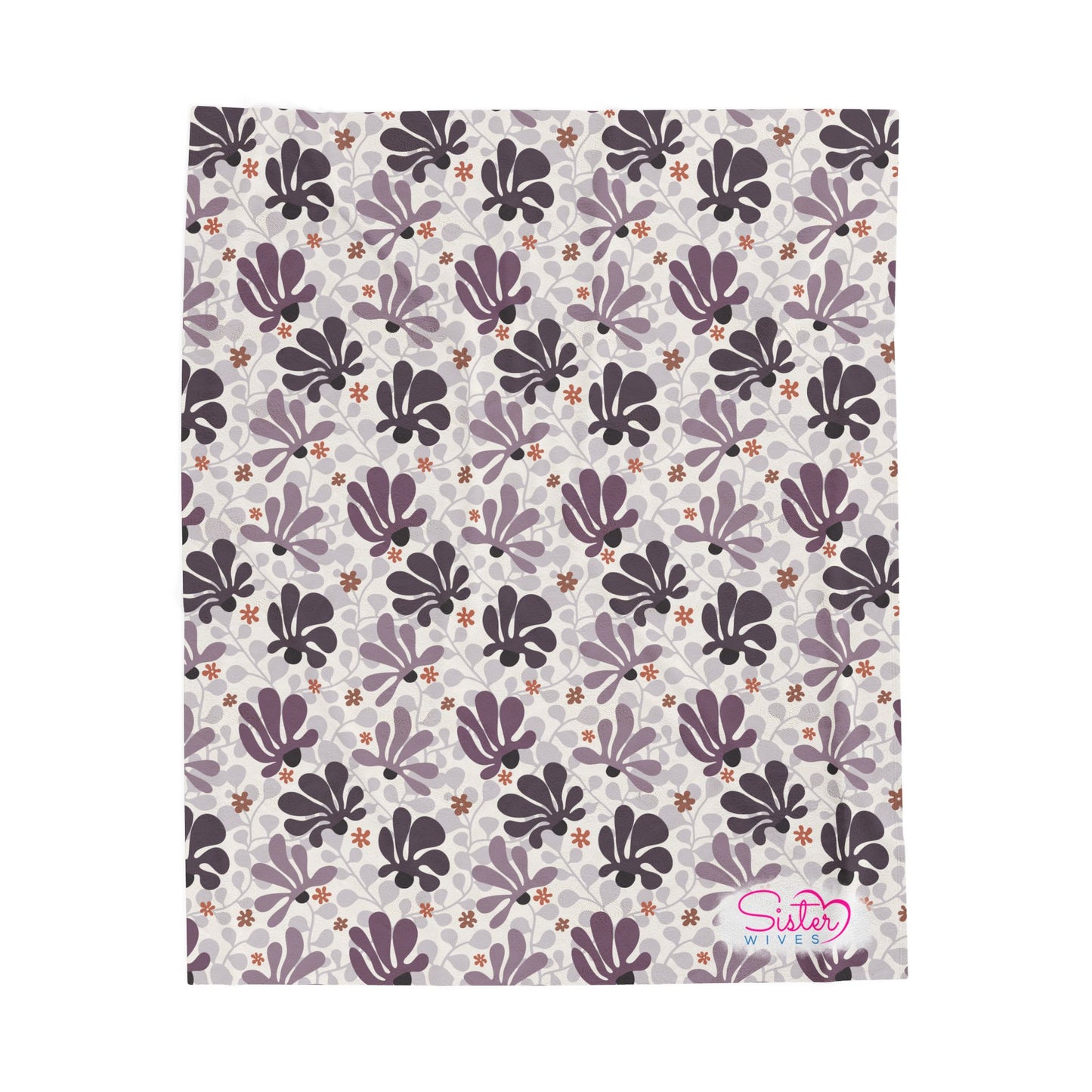 Purple Boho Floral Throw Blanket – Cozy Botanical Home Decor | Polyamory & ENM Friendly