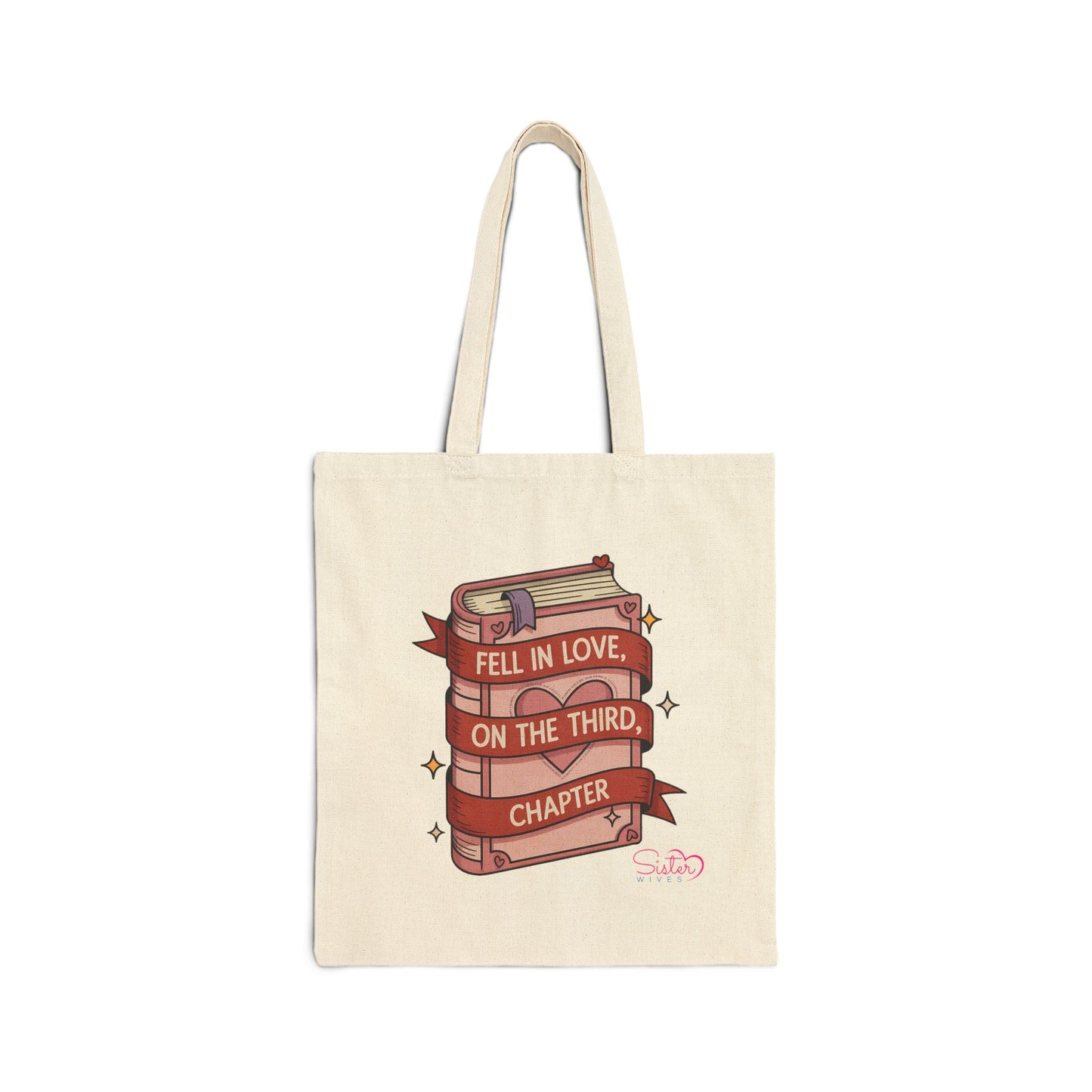 Fell in Love on the Third Chapter Tote Bag | Polyamory & ENM Book Lover Tote | Chosen Family Canvas Bag | Literary Romance Aesthetic