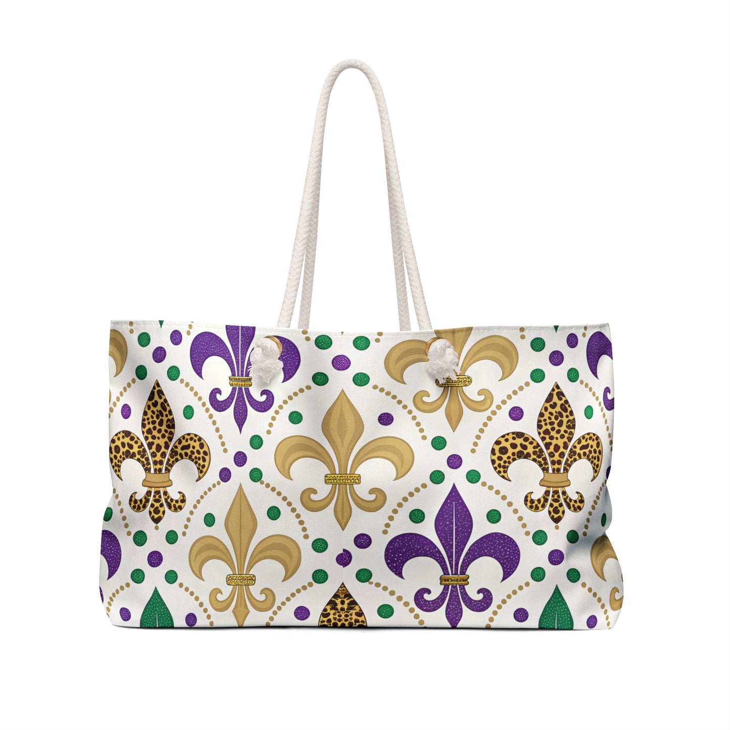 Mardi Gras Cheetah Print Weekender Bag | Polyamory ENM Friendly Travel Tote | Matching Couple & Throuple Overnight Bag | Festival & Cruise Carryall