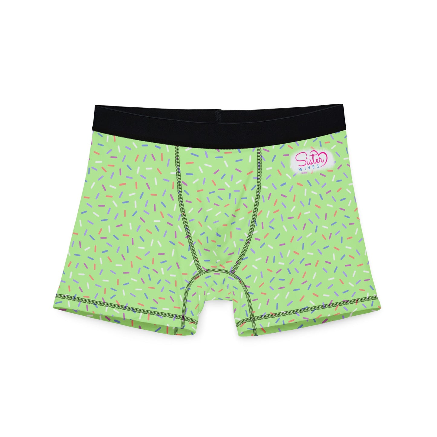 Green Sprinkle Men’s Boxer Briefs | Polyamory-Friendly Underwear | ENM Men’s Loungewear | Aesthetic Stretch Boxer Briefs | Body-Positive Intimates