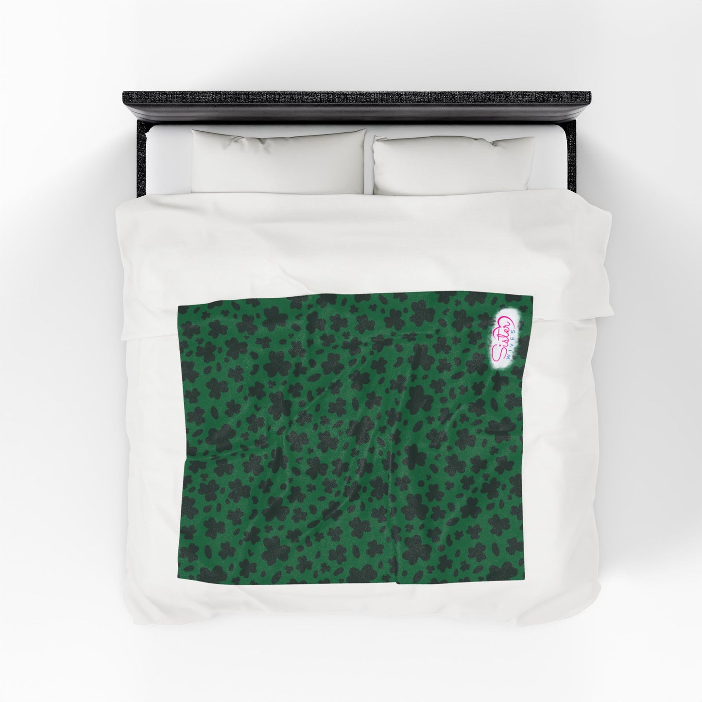 Leopard Print Shamrock Throw Blanket St. Patty’s Day Home Decor Polyamory Sisterwives ENM Friendly Home Decor | Swinger Lifestyle Cozy Blanket